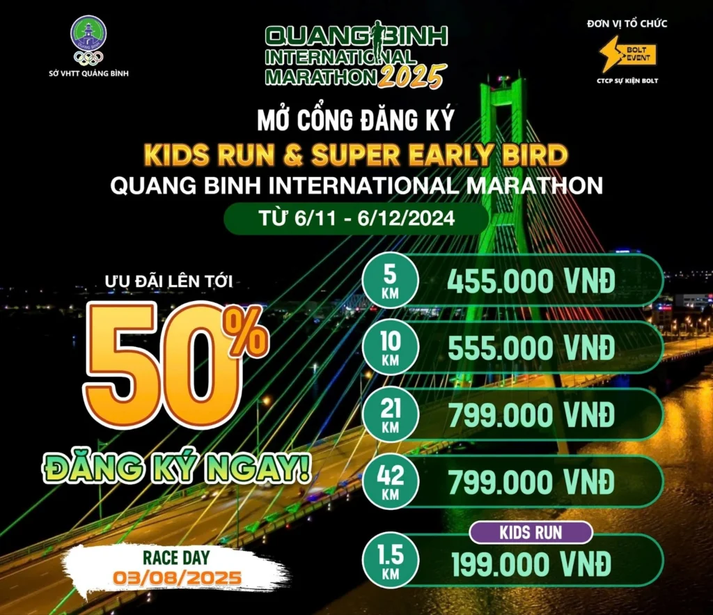 Giải chạy mùa hè Quang Binh International Marathon 2025 trở lại với nhiều thú vị