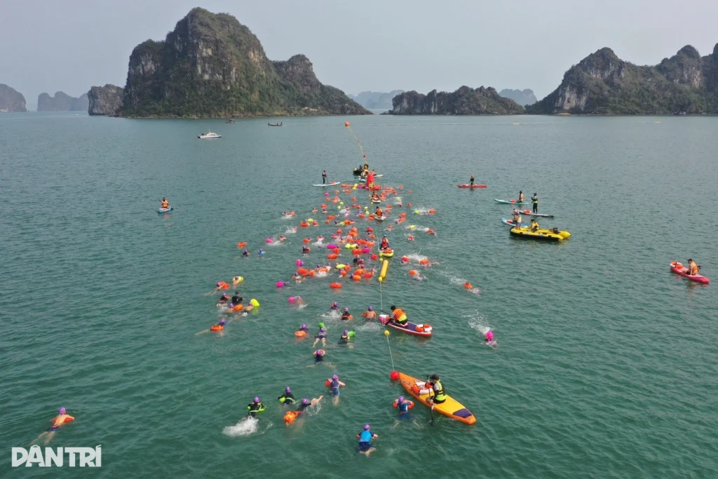 Nữ VĐV xinh đẹp hướng dẫn kỹ năng bơi biển ở giải Aqua Warriors Quảng Trị