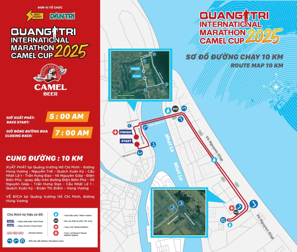 Lộ trình thi đấu tại Quang Tri International Marathon 2025 - Camel Cup